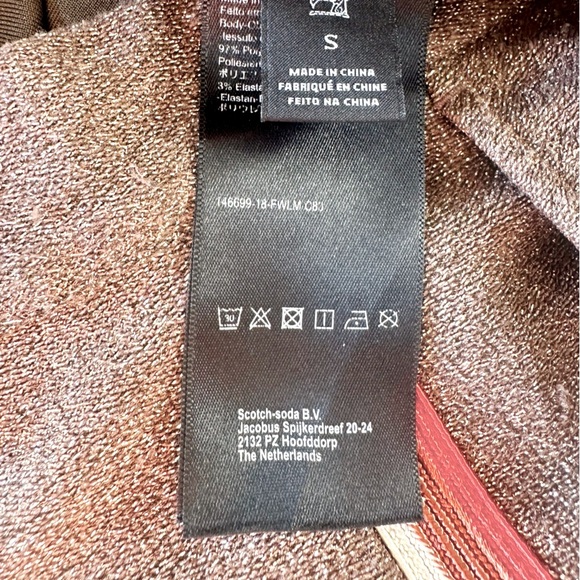 Scotch & Soda Maison Tapered Lurex Pants in Gold. Size Small. - Picture 11 of 11